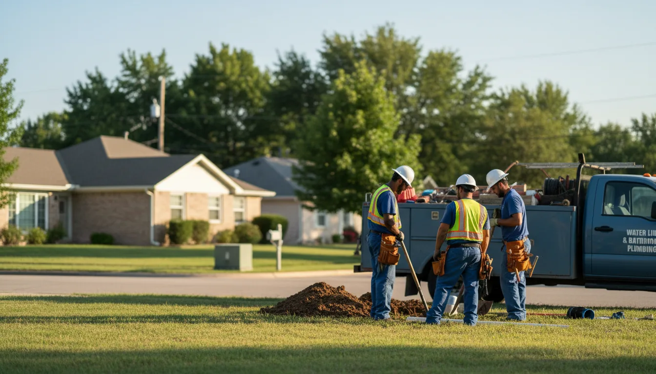 Residential water line and bathroom plumbing service in West Terre Haute, IN